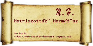Matriszottó Hermész névjegykártya